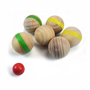 Juego <span class=keywords><strong>de</strong></span> <span class=keywords><strong>Petanca</strong></span> <span class=keywords><strong>de</strong></span> Madera <span class=keywords><strong>de</strong></span> Haya Natural <span class=keywords><strong>de</strong></span> 6 Piezas, Reutilizable, Certificado EN71/CE, para Fiestas Familiares - Product Image 1
