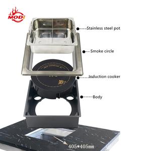 หม้อไฟฟ้าไร้ควันสแตนเลสเชิงพาณิชย์ โมดิ 3000 วัตต์ สำหรับร้านอาหาร โรงแรม พร้อมฉากกั้นในตัว แบบจีน ไห่เต๋าโหล - Product Image 2