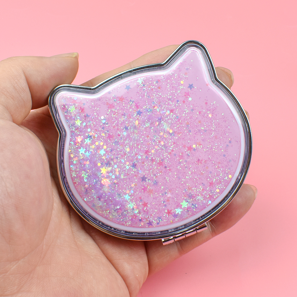 Miroir chat rose