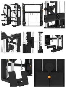 Structure d'entraînement multi-fonctions avec système de câbles pour tractions dorsales, rameurs et tractions, idéale pour une salle de sport à domicile. - Product Image 5