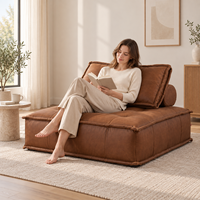 Ensemble de canapés modulaires flexibles de luxe, style Tofu, en tissu, pour salon, meubles modernes pour appartement