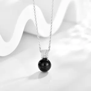 Заводская цена, Женские Ювелирные изделия из чистого жемчуга, 925 из Стерлингового циркония, черный жемчуг, бриллиантовое ожерелье