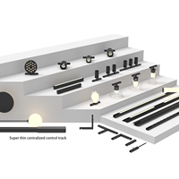 Système d'éclairage sur rail LED à angle réglable [sans scintillement] avec spots COB, lampes sur rail à intensité variable, pour magasins commerciaux modernes GU10