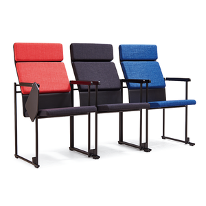 Sillas de sala de entrenamiento de oficina de gama alta con respaldo plegable para conferencias de negocios modernas con bloc de notas - Product Image 5