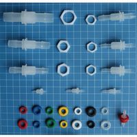 Connecteurs Luer en plastique polypropylène 6mm montage sur panneau raccords de cloison Luer Lock mâle anneau de verrouillage rotatif ensembles de vannes de Tube OEM