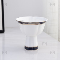 Ensemble de bols à dîner de style luxueux au design classique avec bord doré, plusieurs tailles, en porcelaine fine, assiettes profondes rondes en céramique