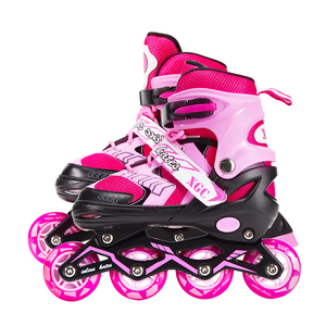 Personnalisé 4 tailles réglables enfants rose bleu avec roues clignotantes Offre Spéciale patins à roues alignées - Product Image 5