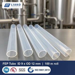 ท่อ FEP ขนาด 9x12 มม. แบบใส ทำจากฟลูออโรโพลิเมอร์ ม้วนยาว 100 เมตร สำหรับการถ่ายโอนของเหลวในอุตสาหกรรมเซมิคอนดักเตอร์และห้องปฏิบัติการ อุณหภูมิใช้งาน -70 ถึง 200 องศาเซลเซียส - Product Image 1