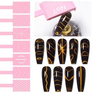 Imán para Uñas con Efecto Ojo de Gato, Herramienta 3D para Arte de Uñas, Imán para Esmalte de Uñas UV, Líneas, Trazos, Cruces, Hojas, Ondas, Corazones - Product Image 1