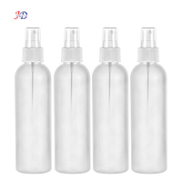 Bouteille pulvérisateur en plastique transparente cylindrique avec logo personnalisé OEM ODM, pompe à filetage côtelé, vaporisateur cosmétique portable