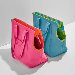 Özel boyutta Logo baskılı dokuma sapanlar günlük küçük Pet köpek Beast taşıyıcı fermuar Tote omuzdan askili çanta - Product Image 3