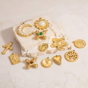 เครื่องประดับสตรีสแตนเลสสตีลชุบทอง 18K จี้และชาร์มแฟชั่นพร้อมการปกป้องสี - Product Image 2