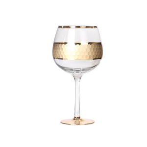 Juego de Copas de Vino con Borde Dorado y Diseño de Panal Griego, Personalizadas con Logotipo, para Hoteles, Bodas, Eventos y Bares - Product Image 4