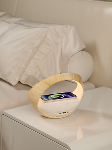 KUANGXIANG 2025 Haut de gamme, Idéal pour offrir : Haut-parleur d'ambiance en forme de lune, Réveil avec fonction Snooze et Son Surround, Décoration d'intérieur - Product Image 3