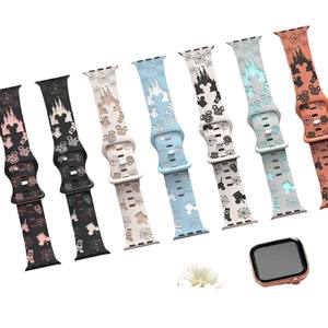 Adatto per <span class=keywords><strong>Apple</strong></span> <span class=keywords><strong>Watch</strong></span> <span class=keywords><strong>Ultra</strong></span> silicone intagliato artigianalità castello Mickey <span class=keywords><strong>cinturino</strong></span> orologio - Product Image 3