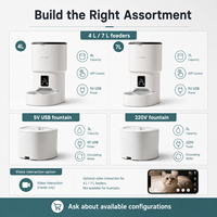 Distributeur automatique intelligent pour animaux de compagnie avec application Wi-Fi, écologique, ultra-silencieux, moderne, robuste, distributeur de nourriture pour chats 7L 4L en plastique, alimentation programmée