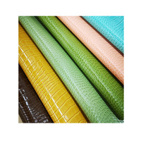 Nouveau cuir PU effet crocodile brillant pulvérisé, 10 mm d'épaisseur, écologique, bicolore, tissu texturé crocodile pour sacs