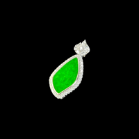 Pendentif en jadéite birmane naturelle de qualité A, pendentif en jadéite en forme de feuille, jadéite birmane, cadeau pour femme à porter au quotidien (avec NGTC)