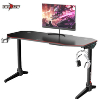 2024 Pc Stijl Rgb Licht Bureau Geassembleerd Metalen Laptop Bureau Voor Pc Gamers Voor Racegames Desktop Computer Gaming Verbeterd
