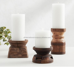 Bougeoir en bois ajouré, 3 tailles différentes, décoration de table, couleur marron, offre spéciale - Product Image 2