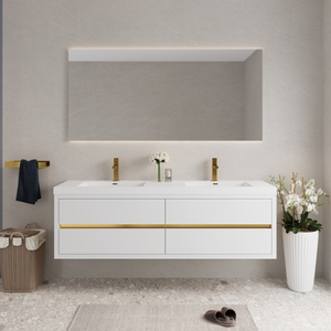 <span class=keywords><strong>Mobile</strong></span> <span class=keywords><strong>bagno</strong></span> sospeso <span class=keywords><strong>da</strong></span> 72 pollici <span class=keywords><strong>con</strong></span> doppio lavabo, mobiletto <span class=keywords><strong>con</strong></span> piano in resina effetto pietra e cassetti a chiusura ammortizzata - Product Image 1