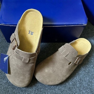 Chaussures d'été unisexes à la mode, demi-chaussons décontractés, chaussures de marche de haute qualité en cuir véritable, semelle en liège souple - Product Image 3