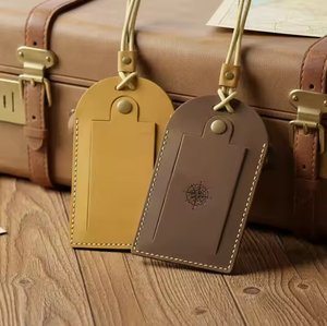 Modern PU Leather Embossed Luggage <b>Tag</b> Custom Monogram Engraved <b>Name</b> Initials Portable Wedding Favor Travel Gifts - Product Image 3