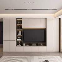 Meuble TV mural de luxe sur mesure de style moderne pour salon, console multimédia murale, vente en gros