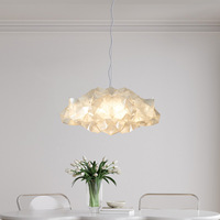 Lampu Gantung LED Nordic Modern Geometris Origami Cloud, Tinggi Dapat Disesuaikan, Warna-warni, Emas/Putih, CRI Tinggi 95, Garansi 2 Tahun