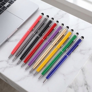 Bolígrafo Metálico Delgado 2 en 1 con Punta Táctil y Mecanismo Giratorio, Personalizado con Logotipo, para Publicidad y Promoción Empresarial - Product Image 4