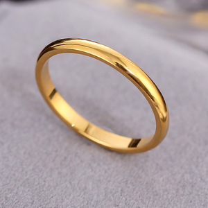 JZ333 Japanischer Koreanischer Stil Edelstahl Schlichter Bandring, 18K Vergoldeter Stapelbarer Ring für Damen und Herren - Product Image 4