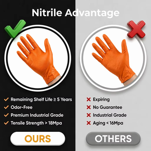 Toptan Çimento Eldivenleri 10mil Turuncu Nitril Eldivenler Elmas Dokulu Tek Kullanımlık Ağır Hizmet Tipi Endüstriyel Kalite Toplu Paket Kutu - Product Image 4