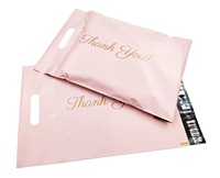 Sacs d'expédition en polyester A4 recyclé rose et bleu en stock, écologiques et transparents, pour vêtements, artisanat et autocollants