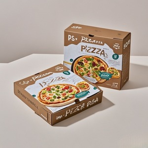 Tùy chỉnh có thể tái chế lá vàng in logo sóng hộp bánh <span class=keywords><strong>Pizza</strong></span> Matt cán sử dụng hàng ngày bao bì hộp giấy nhỏ - Product Image 2