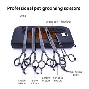 Forbici per la toelettatura per cani portatili e durevoli in acciaio inossidabile con punte rotonde sicure e comode cesoie per gatti - Product Image 3