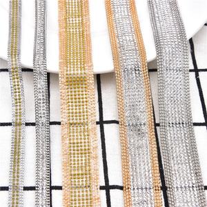 Cinta de Pedrería Termoadhesiva, Cadena de Cuentas de Cristal con Fijación en Caliente, Venta al por Mayor, para Vestidos de Novia, <span class=keywords><strong>Ropa</strong></span>, Cinturones, Pantalones, Zapatos, Decoración de Fiestas - Product Image 2