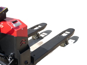 Transpalette Électrique 2 Tonnes de Capacité Moteur DC Utilisation Debout Intérieur Design Rouge et Noir - Product Image 2