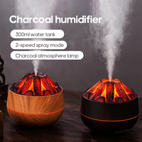 300ml Portable Électrique Charbon Humidificateur USB Cool Mist Oil Diffuseur Avec Veilleuse pour Aromathérapie Maison et Hôtel