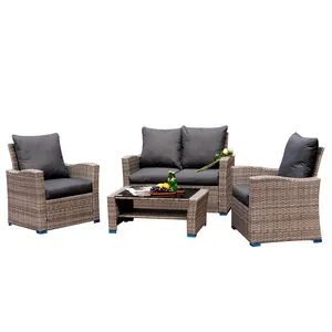 Waterproof European Style Garden Lounge Sets Patio Outdoor Wicker Conversation sets Modern Design Rattan Garden Furniture Sets