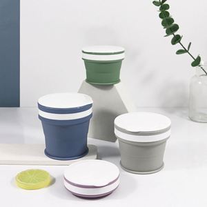 Tasse pliable portable en silicone pour camping en extérieur, bouteille télescopique de voyage pour café expresso et bain de bouche, à boire directement - Product Image 3