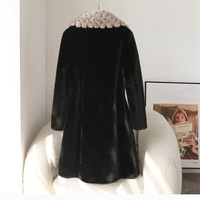 Manteau long chaud en fausse fourrure de vison pour femme, imitation velours de vison, veste épaisse d'hiver, parka JT421
