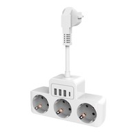 Multiprise standard européenne en gros, vente chaude transfrontalière, 3 prises CA, 4 ports USB, modèle multi-interrupteurs HN-CB-001