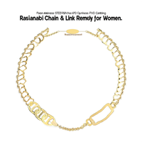 Bracelet tendance à maillons en forme de lettre, en acier inoxydable 316L, plaqué or PVD, avec strass en cristal, durable et résistant