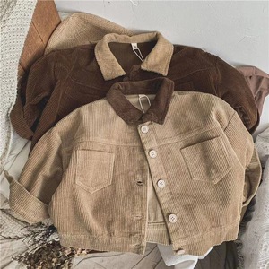 Veste en velours côtelé pour bébé et tout-petit, hiver, col contrasté, boutons sur le devant, poches sur la poitrine, manches longues, douce et chaude, <span class=keywords><strong>manteau</strong></span> pour enfants - Product Image 1