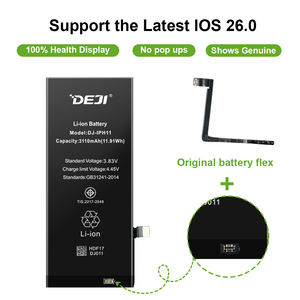 DEJI Show Batería de teléfono inteligente genuina para <span class=keywords><strong>iPhone</strong></span> <span class=keywords><strong>11</strong></span> Reemplazos de batería A2111 IEC62133 - Product Image 2