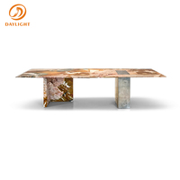 Ensemble de table à manger rectangulaire moderne de luxe 4 places 6 8 Meubles de salle à manger Ensemble de table à manger Plateau en marbre