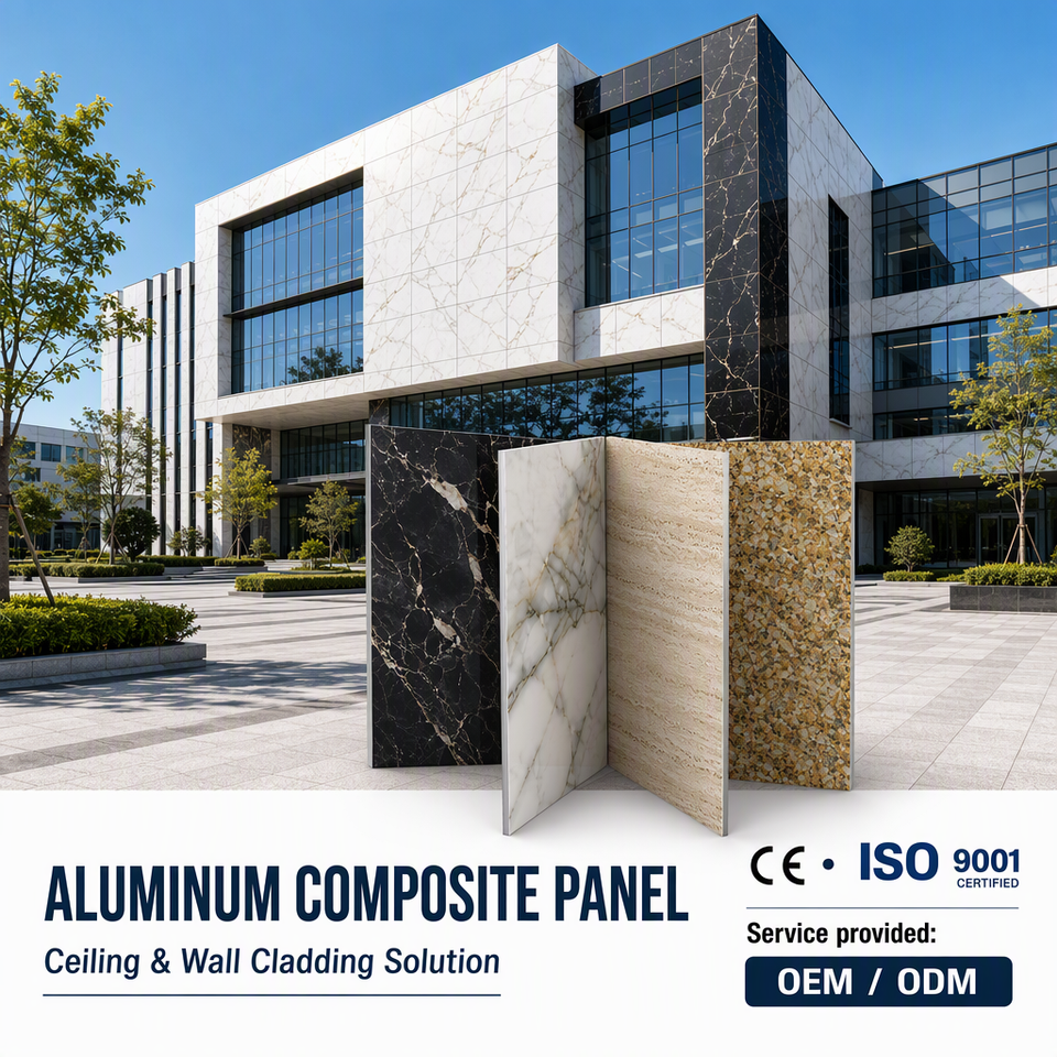 Powder Coated Cladding Material Aluminum Composite Wall Cladding Panels for Exterior Facade Interior ...