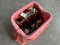 Tas Penyimpanan Set Mahjong Lipat Mewah Gaya Amerika, Bahan Polyester Rajut, Model Clutch, Gaya Cloud, Serbaguna, Cocok untuk Perjalanan, Tempat Makeup