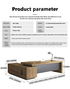 Modern Executive L-Shaped Manager <strong>Desk</strong> <strong>Wooden</strong> Office Furniture For Executives - Product Image 6