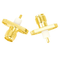 Conector Coaxial RF de 90 Grados para Panel, Hembra, 4 Orificios, Montaje en Panel, 1P Cobre, Suministro de Fábrica